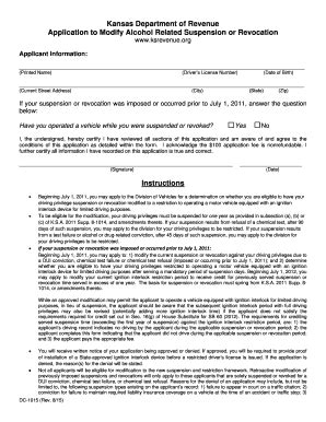 KS DC 1015 2015 - Fill out Tax Template Online