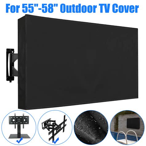 55-58 inch Outdoor TV Cover Fitted Waterproof Weatherproof Television ...