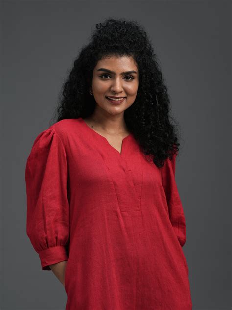 Red Linen Dress – JUGALBANDHI