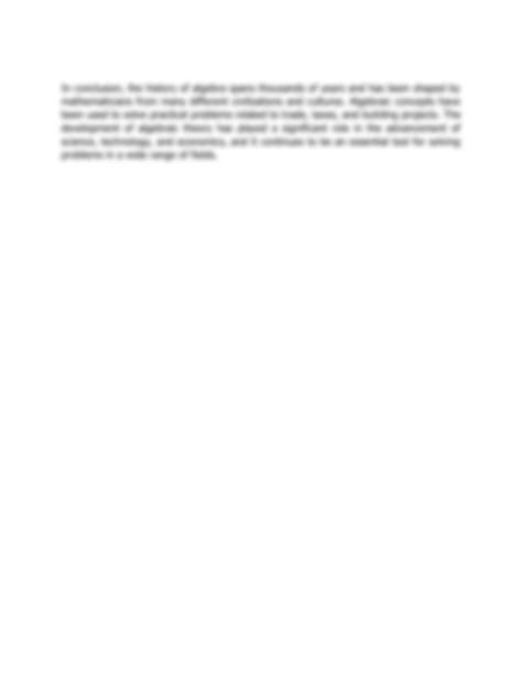 SOLUTION: The history of algebra - Studypool