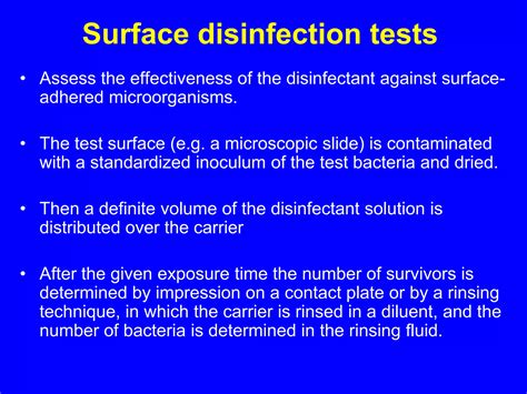 Testing of disinfectants | PDF