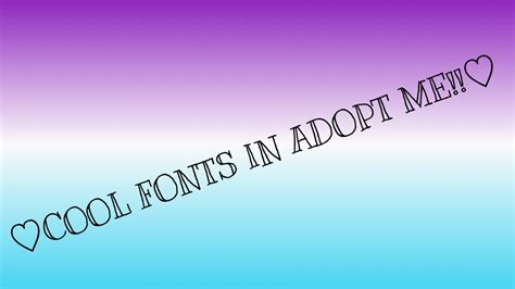 How To Get Cool Fonts In Adopt Me Roblox! - YouTube
