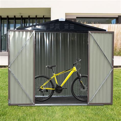 Buy 6x4 FT Garden Storage Buildings Sheds Outdoor Metal Utility Tool ...