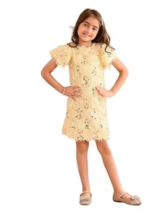 LILPICKS Sequin Embellished Knee Length Sheath Party Dress for Girls ...