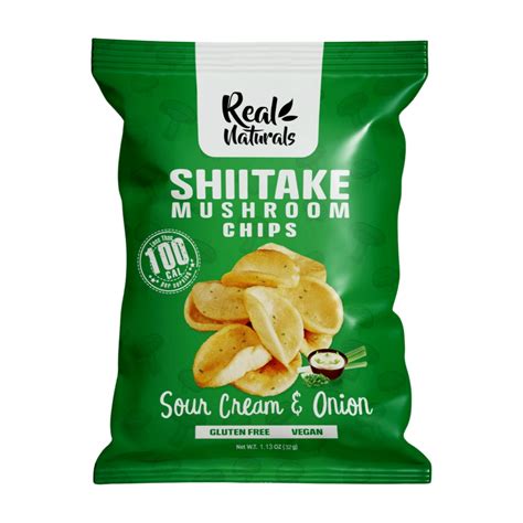 Real Naturals Sour Cream & Onion Shiitake Mushroom Crisps (12x32g ...