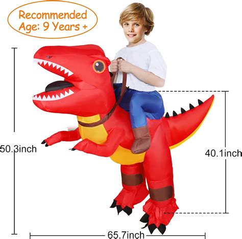 Buy Halloween Inflatable Dinosaur Costumes Blow up Riding T rex Dino ...