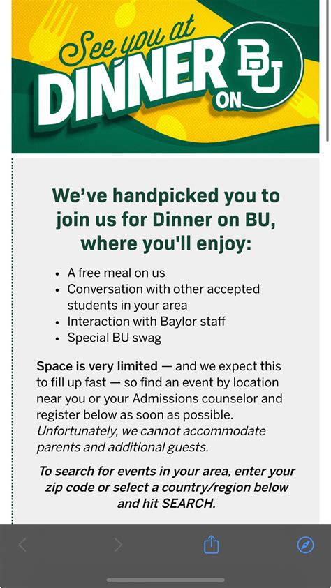 Should I go to this “dinner on BU” event? : r/baylor