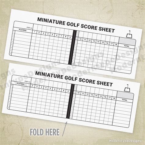Miniature Golf Scoring Sheet Printable, 1-18 Holes