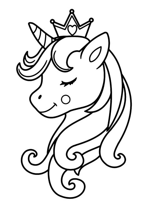 Unicórnio de coroa para colorir - Imprimir Desenhos