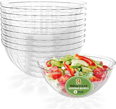 Amazon.com | R-kay 6 Pack Extra Large Serving Bowl - 150 Ounce Plastic ...