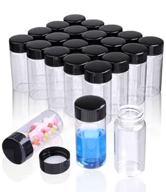 Kesell Clear Glass Sample Vials, Mini Empty Glass Bottles with Screw ...
