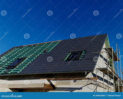 The Under Roof Membrane Protect Wooden Parts of Structure and Stock Image - Image of ...