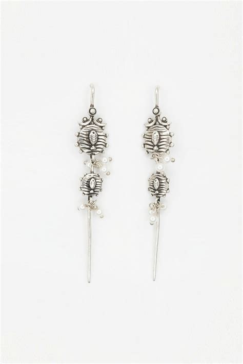 Buy Noori Silver Cuff Earrings Online In India at Global Desi 8909300315727