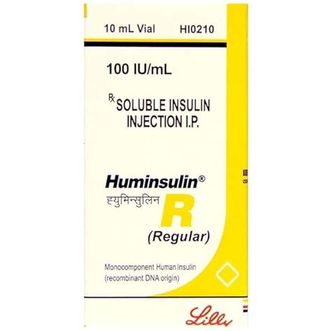 Huminsulin R (Regular)-100Iu - Vial of 10 ml Injection : Amazon.in ...
