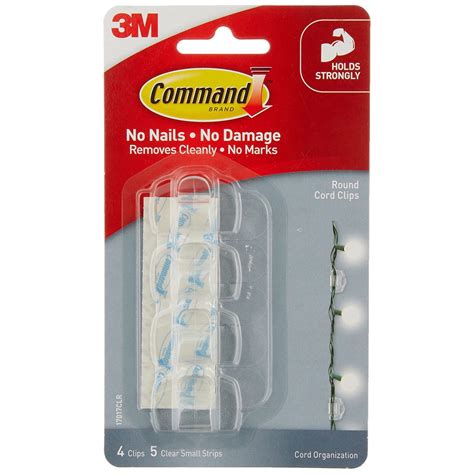 3M Command Clear Round Cord Wire Cord Bundlers Clip Organizer Monitor ...