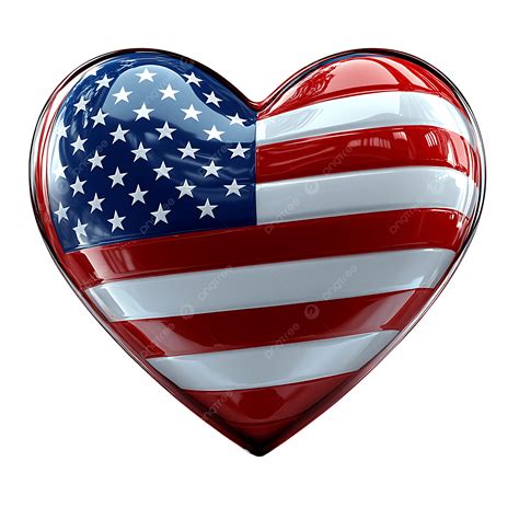 Heart Shape With American Flag Design, Heart, American Flag, Usa PNG ...