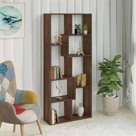 BLUEWUD Jameye Engineered Wood Bookshelf Cabinet Book Rack Organizer ...