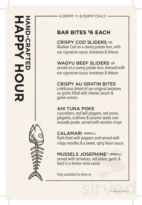 Bonefish Grill menu in Wilmington, Delaware, USA