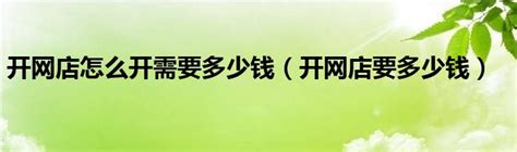 想开个网店需要多少钱？开网店要交哪些费用？ - 知乎