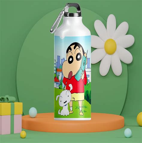 NH10 DESIGNS Shinchan Printed Aluminium Sipper Bottle 750ml for Kids ...