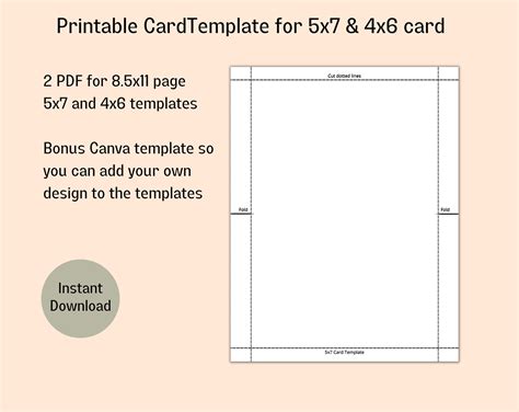 Printable 5x7 and 4x6 Card Templates, Canva 5x7 and 4x6 Card Templates ...