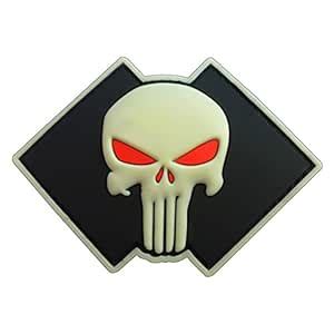 LEGEEON Glow Dark Punisher Skull US Navy Seals DEVGRU PVC 3D Rubber ...