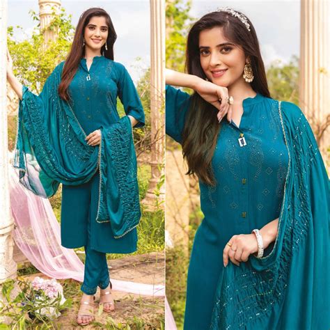 Morpich Swarovski Work Rayon Salwar Suit