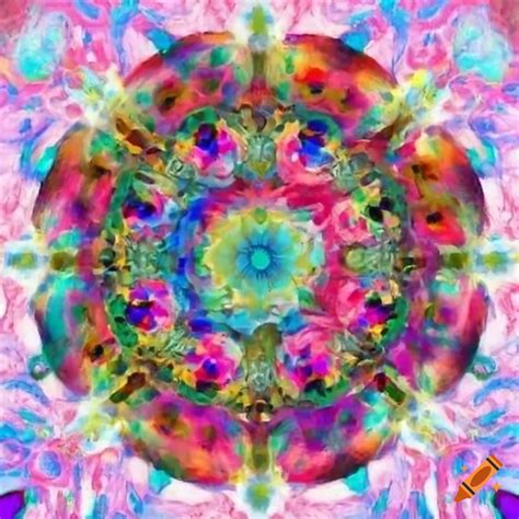 Kaleidoscope design in oil paint