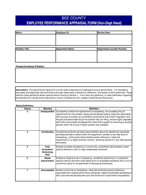 Sample Employee Performance Evaluation Form 的图像结果