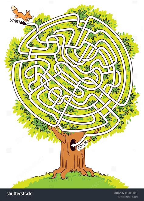 Help Little Squirrel Through Maze Shaped Stock Vector (Royalty Free ...