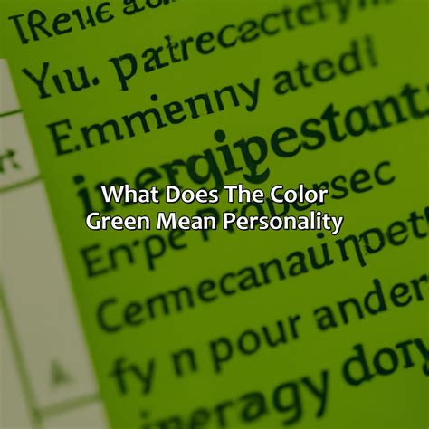 What Does The Color Yellow Green Mean at Amy Palmer blog