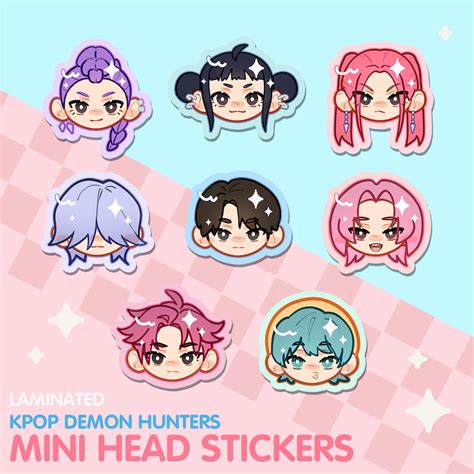 Kpop Demon Hunters Chibi Head Mini Stickers - Etsy UK