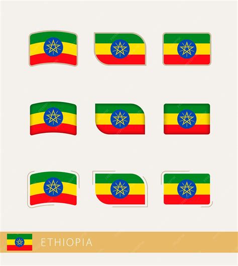 Premium Vector | Vector flags of ethiopia collection of ethiopia flags