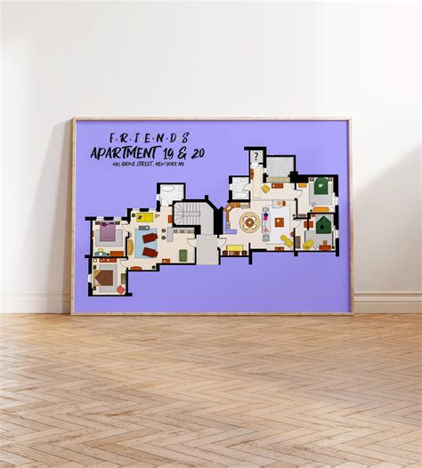 POSTER Friends TV Show Apartment Floor Plan-Friends TV Show Layout ...