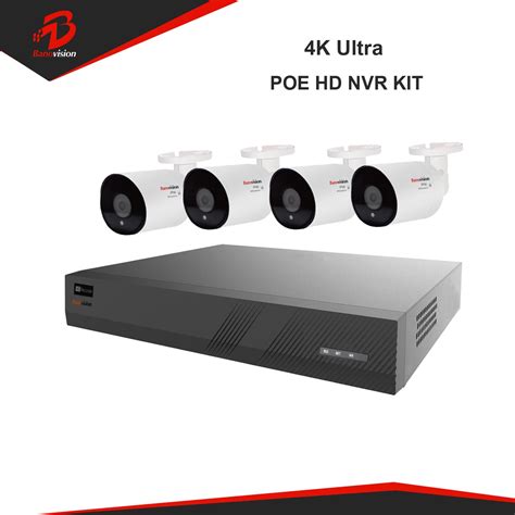 4K 8MP IP Camera 4 Channel Poe NVR Kit CCTV System Camera - Poe NVR Kit ...
