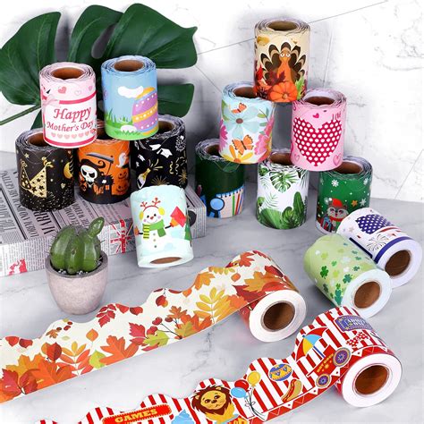 Buy ADXCO 16 Rolls 525 Feet Bulletin Board Borders Decorative Board ...