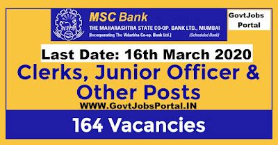 MSC Bank Jobs 2020 : Maharashtra State Cooperative Bank Recruitment ...