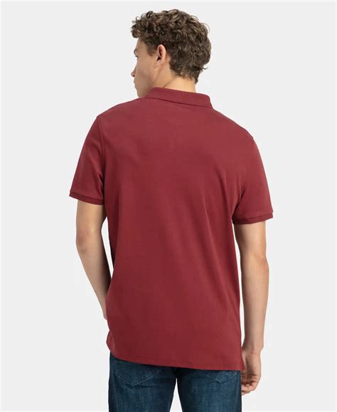 Buy Super Combed Cotton Rich Solid Half Sleeve Polo T-Shirt with Chest ...