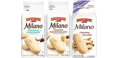 Pepperidge Farm Milano Chocolate Coconut, Marshmallow & Cinnamon ...