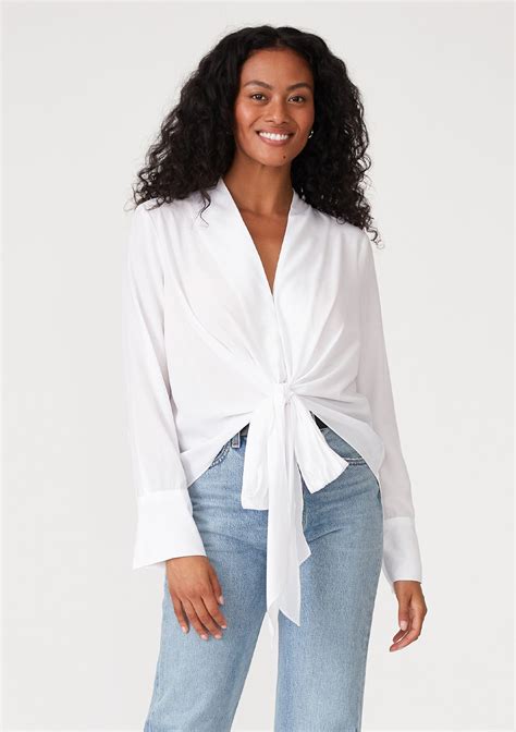 Women's Long Sleeve Tie Waist Blouse | LOVESTITCH