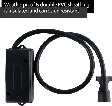 Buy VOGREX 7 Way Plug Inline Trailer Cord with 7 Gang Junction Box, 4 ...