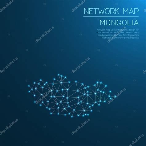 Карта сети Монголии . Стоковый вектор ©gagarych 125398828