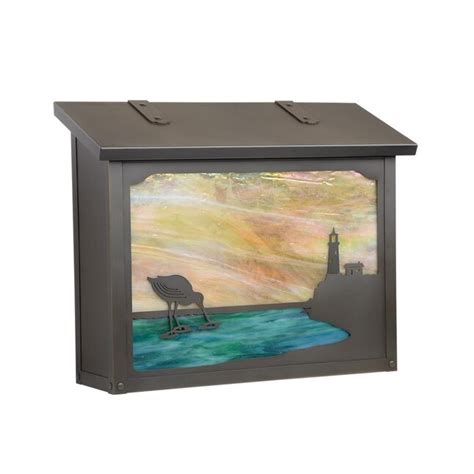 PatioPlus Shorebird Large Mailbox, Champagne- Old Penny at Lowes.com