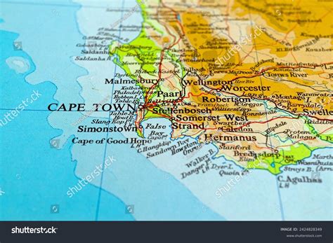 South Africa Map Cape Town Close Up Cape Town Map South Africa Stock