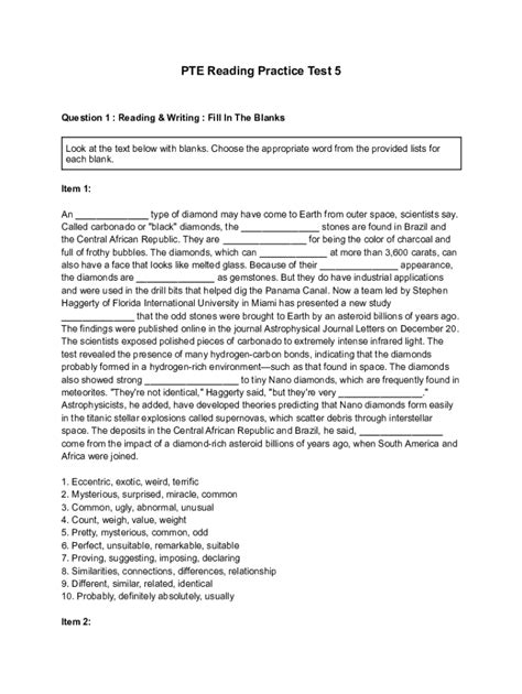 Image result for Pte Reading Test