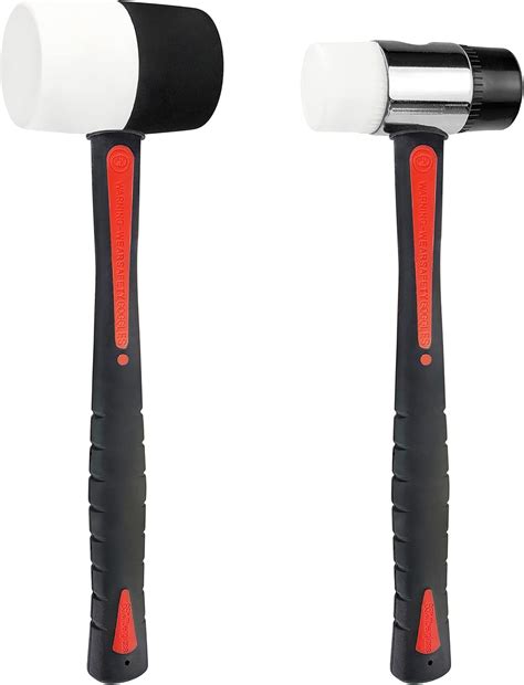 Buy C&T 2-Piece Hammer Set , Black and White Rubber Mallet Hammer–16oz ...