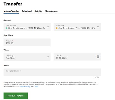 How to transfer money between your accounts | First Tech Federal Credit ...