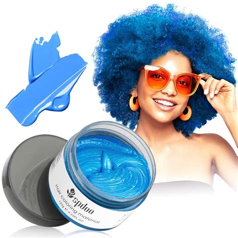 Amazon.com : Blue Temporary Hair Color Dye, Hair Color Wax, Hair ...