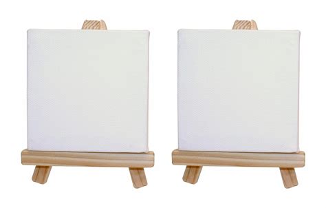 WALL ARTE MALL 6 Inch Wooden Mini Tripod Easel Stand with Canvas Sheet ...