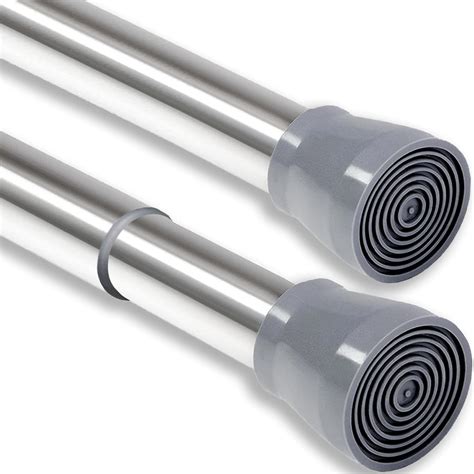 2Pcs Shower Curtain Tension Rods Easy Fitting Shower Poles Extendable ...